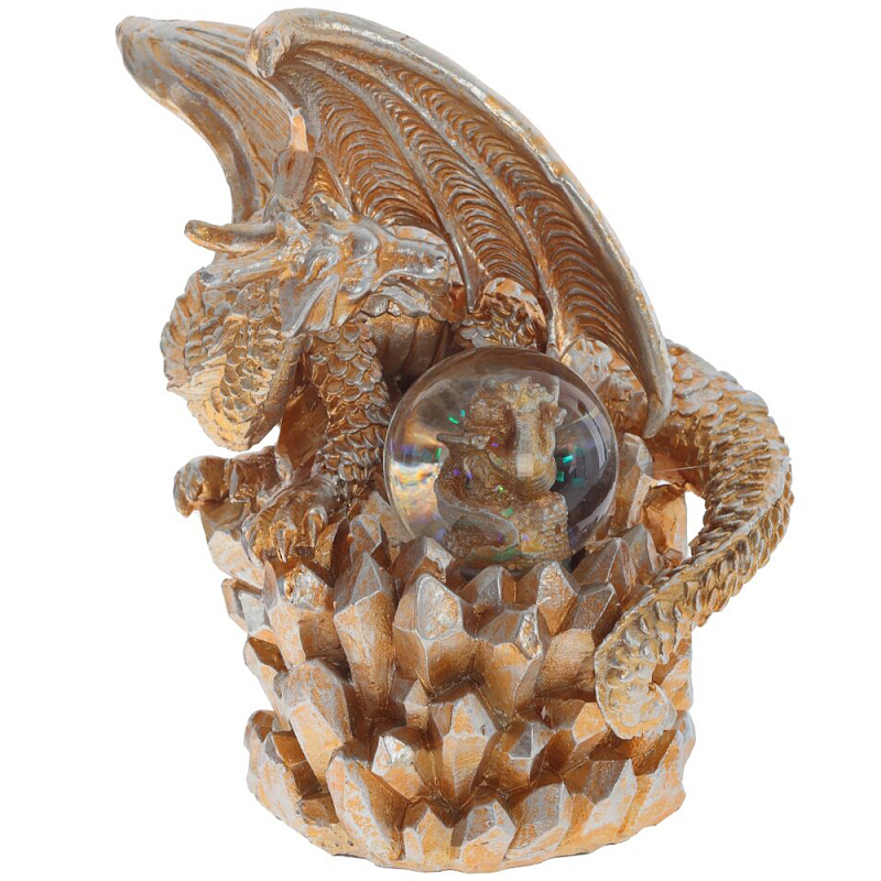 Декоративная статуэтка Дракон со стеклянным шаром Dragon Statuette Copper Медь Прозрачное Стекло Декоративная статуэтка Дракон со стеклянным шаром Dragon Statuette Copper Медь Прозрачное Стекло в Челябинске | Loft Concept