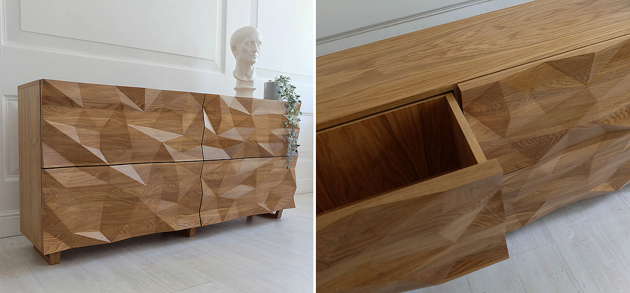 Комод с большими угловыми фигурами, 2 уровня Geometric Greece Комод с большими угловыми фигурами, 2 уровня Geometric Greece - Loft-Concept в Челябинске