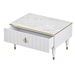 Стол журнальный белый с ящиком Expanses of Beauty варинант исполнения - 2 | Loft Concept в Челябинске