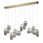 Подвесной светильник линейный с плафонами волнистой формы из фактурного стекла Big Wave варинант исполнения - 3 | Loft Concept в Челябинске