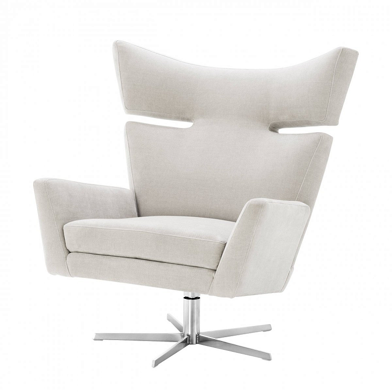 Кресло Eichholtz Swivel Chair Eduardo Никель Молочный Кресло Eichholtz Swivel Chair Eduardo Никель Молочный в Челябинске | Loft Concept