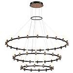 Люстра подвесная с тремя круглыми ярусами и цилиндрическими плафонами Arnaut Light варинант исполнения - 4 | Loft Concept в Челябинске