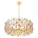 Люстра круглая золотого цвета с круглыми хрустальным элементами Solyria варинант исполнения - 6 | Loft Concept в Челябинске