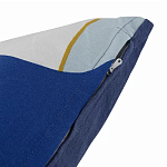 Подушка декоративная хлопковая синего цвета с абстрактным принтом Elysian Flow Azure варинант исполнения - 4 | Loft Concept в Челябинске