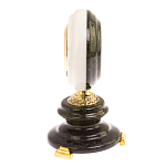 Часы настольные бронзовые из натуральных камней Мрамор и Змеевик Stone Clock варинант исполнения - 6 | Loft Concept в Челябинске