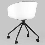 Офисное кресло из пластика с мягким сиденьем Eggshell Black варинант исполнения - 6 | Loft Concept в Челябинске