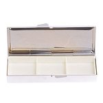 Таблетница карманная прямоугольная с 3-мя отделениями с зеркалом и накладкой из натурального камня Содалит Silver Stone Pillboxes варинант исполнения - 2 | Loft Concept в Челябинске