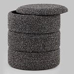 Пуф Three Gray в ткани букле серого цвета варинант исполнения - 2 | Loft Concept в Челябинске