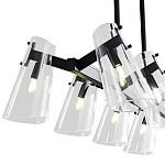 Люстра светодиодная с 8-ю прозрачными плафонами из акрила и стали Glass Cylinder Black варинант исполнения - 7 | Loft Concept в Челябинске