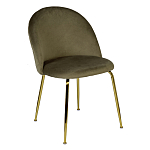 Стул велюровый хаки на золотистых металлических ножках Vendramin Chair варинант исполнения - 2 | Loft Concept в Челябинске