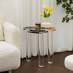 Дизайнерский журнальный стол с фигурной столешницей на 3-х прозрачных ножках Rahakif варинант исполнения - 4 | Loft Concept в Челябинске