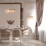 Бра с металлическим основанием золотого цвета и хрустальными подвесками Textured Glass варинант исполнения - 8 | Loft Concept в Челябинске