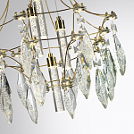 Люстра подвесная из металла с хрустальными подвесками прозрачного цвета Quasar 41 варинант исполнения - 3 | Loft Concept в Челябинске