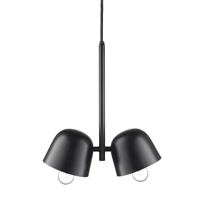 Подвесной светильник черный с 2-мя плафонами Pendant lamp Black Черный Подвесной светильник черный с 2-мя плафонами Pendant lamp Black Черный в Челябинске | Loft Concept