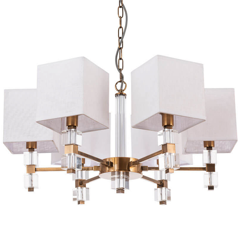 Люстра Tradonico Chandelier Brass Белый Бронза Прозрачный Люстра Tradonico Chandelier Brass Белый Бронза Прозрачный в Челябинске | Loft Concept