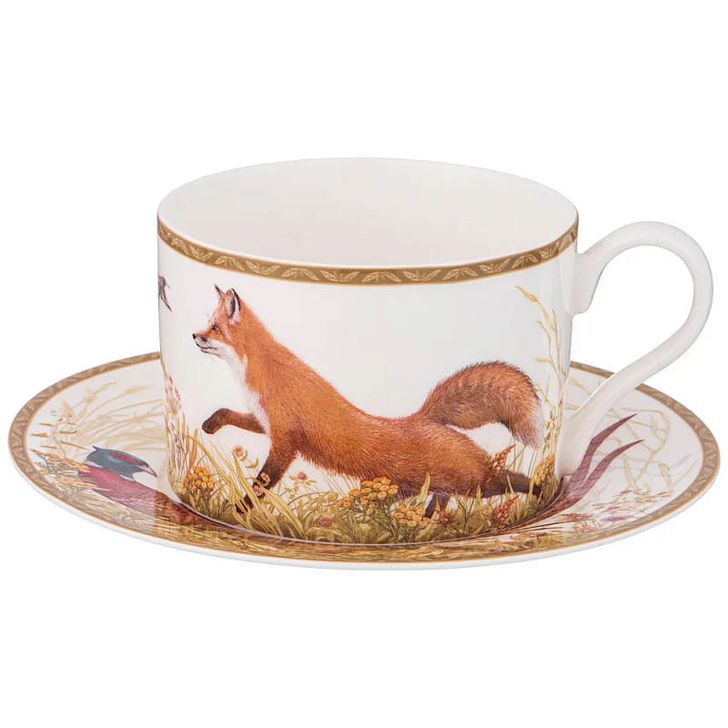 Чайная пара из фарфора 300 мл Hunting Porcelain Collection Белый Коричневый Мульти Чайная пара из фарфора 300 мл Hunting Porcelain Collection Белый Коричневый Мульти в Челябинске | Loft Concept