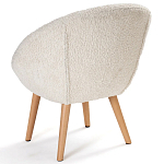 Кресло на деревянных ножках с обивкой из ткани букле Aldo Boucle Armchair варинант исполнения - 4 | Loft Concept в Челябинске