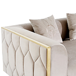 Диван двухместный  бежевый с золотым каркасом Bertrude варинант исполнения - 2 | Loft Concept в Челябинске