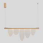 Люстра подвесная с пятью прозрачными элементами в форме лепестков и золотистым металлическим основанием DALI Tonin Casa варинант исполнения - 3 | Loft Concept в Челябинске