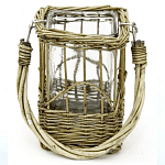 Кашпо стеклянное в плетёной корзине Argo варинант исполнения - 1 | Loft Concept в Челябинске