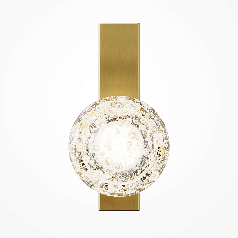 Бра с плафоном из прозрачного стекла с пузырьками воздуха Effervia Латунь Прозрачное Стекло в Челябинске | Loft Concept 