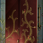 Обои с вышивкой ручной работы Fyodor Original colourway on Merlot linen варинант исполнения - 3 | Loft Concept в Челябинске