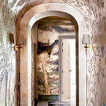 Обои ручная роспись Bamboo River Blossom Original colourway on Deep Rich Gold gilded paper with pearlescent antiquing варинант исполнения - 2 | Loft Concept в Челябинске