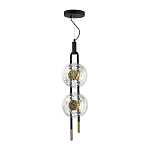 Подвесной светильник с черным основанием и золотистым декором Bruno Duo варинант исполнения - 2 | Loft Concept в Челябинске