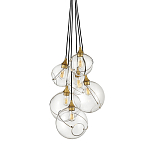 Подвесной светильник с шестью прозрачными стеклянными шарообразными плафонами Hinkley варинант исполнения - 1 | Loft Concept в Челябинске