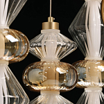 Люстра с плафонами из прозрачного и янтарного стекла в виде шаров и ромбов Gabriel Scott Luna варинант исполнения - 11 | Loft Concept в Челябинске