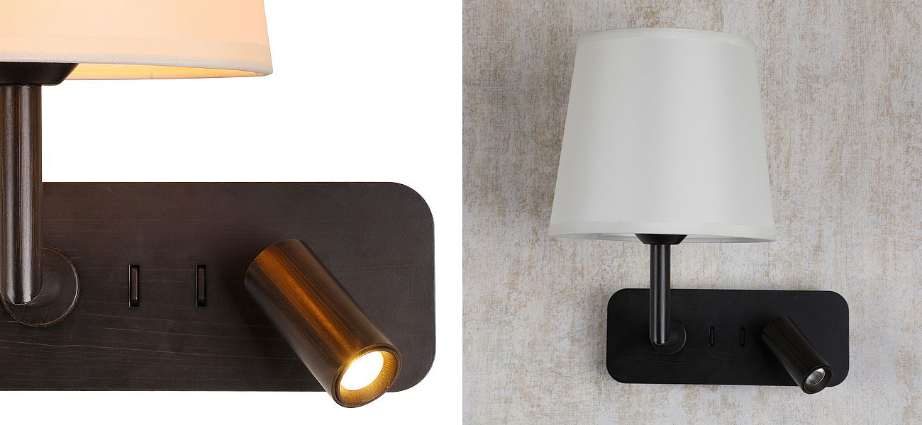 Бра с абажуром Trumpet Lamp Black 2 лампы Бра с абажуром Trumpet Lamp Black 2 лампы - Loft-Concept в Челябинске