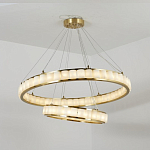 Люстра с 2-мя кольцами из натурального камня с регулируемыми плафонами Durability of Stone варинант исполнения - 3 | Loft Concept в Челябинске