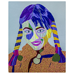 Картина с вышивкой Портрет wall panel People with the yellow ear 3 варинант исполнения - 3 | Loft Concept в Челябинске