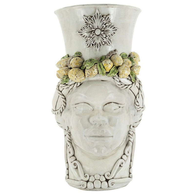 Ваза Vase Head Lady Giant Crakle Lemon Бежевый Желтый в Челябинске | Loft Concept 
