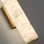 Бра с цилиндрическим плафоном из белого алебастра на прямоугольном основании Латунь Cryptocrystalline Stone варинант исполнения - 3 | Loft Concept в Челябинске