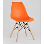 Пластиковый стул на ножках из массива бука Eames Orange варинант исполнения - 1 | Loft Concept в Челябинске
