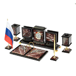 Настольный письменный набор из креноида и змеевика на бронзовых ножках Marble Accessory варинант исполнения - 2 | Loft Concept в Челябинске