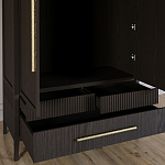 Шкаф платяной Primo с выдвижными ящиками шпон Темный орех варинант исполнения - 5 | Loft Concept в Челябинске