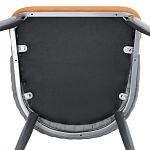 Стул оранжевый с высокой спинкой из искуственной кожи на серых металлических ножках Enigma Orange варинант исполнения - 5 | Loft Concept в Челябинске