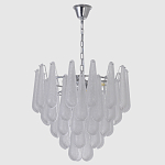 Люстра с подвесками из рифленного стекла в форме капель Textured Glass Chandelier варинант исполнения - 2 | Loft Concept в Челябинске