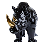 Статуэтка черный носорог с золотыми рогами Golden Horned Black Rhino варинант исполнения - 2 | Loft Concept в Челябинске