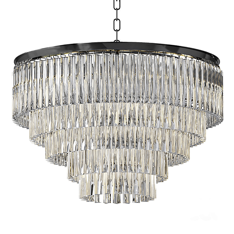 Люстра Odeon Clear Glass Fringe Chandelier -60 Черный в Челябинске | Loft Concept 