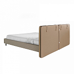 Кровать двуспальная серая с изголовьем из экокожи и ткани Modern Look варинант исполнения - 2 | Loft Concept в Челябинске