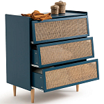 Комод с 3-мя ящиками из ротанга Blais Deep Blue Wicker Furniture варинант исполнения - 4 | Loft Concept в Челябинске