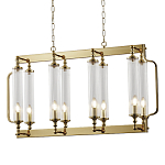Люстра прямоугольная с 8-ю стеклянными плафонами цилиндрической формы Jeanette варинант исполнения - 1 | Loft Concept в Челябинске