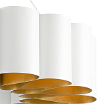 Люстра круглая фактурная в сочетании белого и золотого цвета Wide Stripes of Ribbon варинант исполнения - 1 | Loft Concept в Челябинске