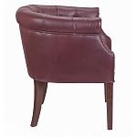 Кресло низкое из натуральной кожи на 4-х деревянных ножках из массива бука Chloe Leather Armchair vine варинант исполнения - 2 | Loft Concept в Челябинске