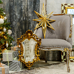 Зеркало настенное в ажурной раме золотого цвета с эффектом старины Classic Ornament Mirror варинант исполнения - 2 | Loft Concept в Челябинске