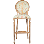 Барный стул из массива бука светло-зеленый с растительным орнаментом Raffael Angel Green Bar stool варинант исполнения - 1 | Loft Concept в Челябинске