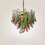 Люстра стеклянная с зелеными лепестками Green Leaf Fall варинант исполнения - 3 | Loft Concept в Челябинске